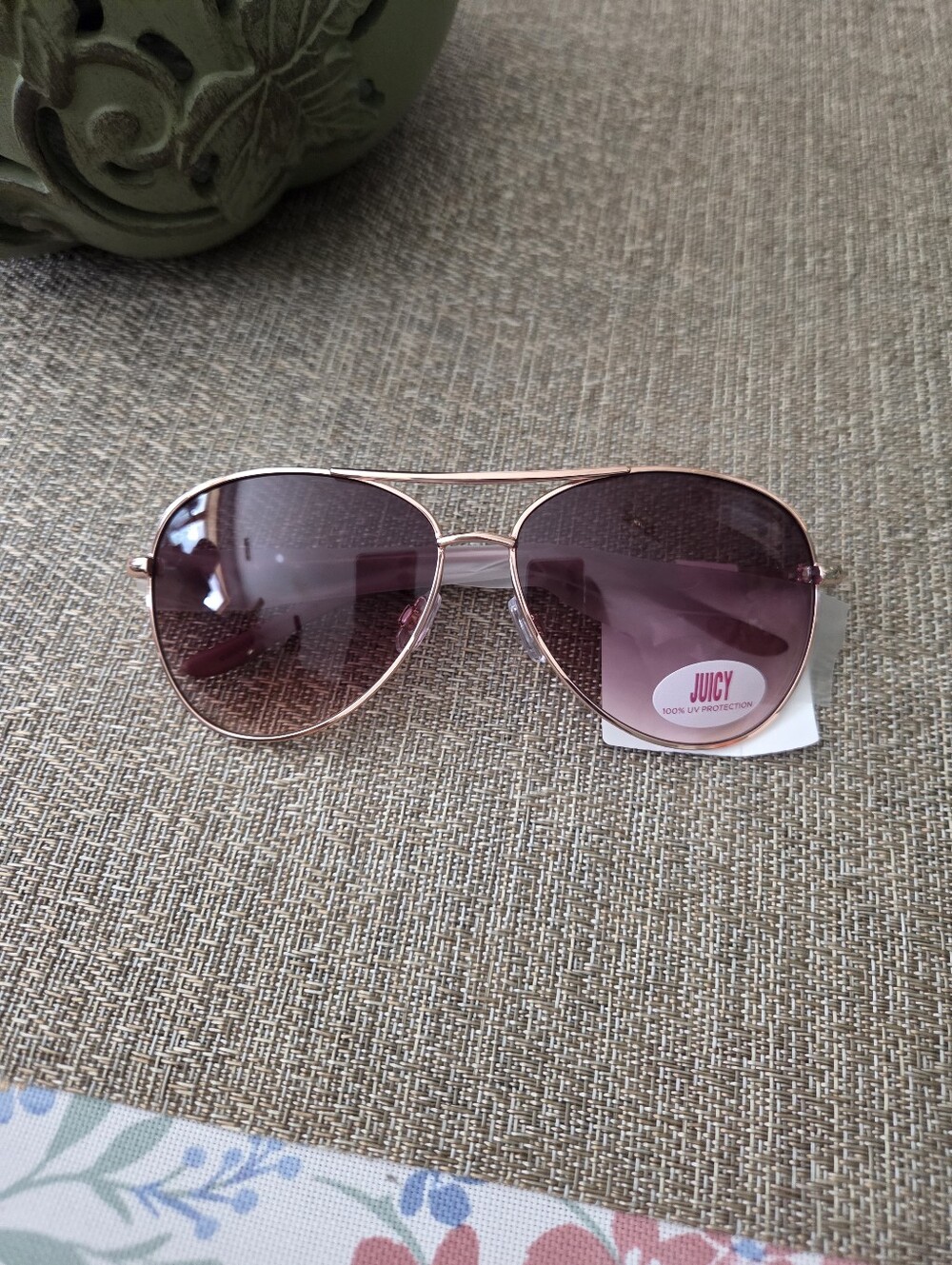 Juicy Couture Rose Gold Frame Sunglasses with Pink Gradient Lenses